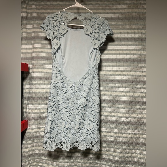 Size M - Lulus Open Back Dress - Baby Blue - Picture 3 of 3